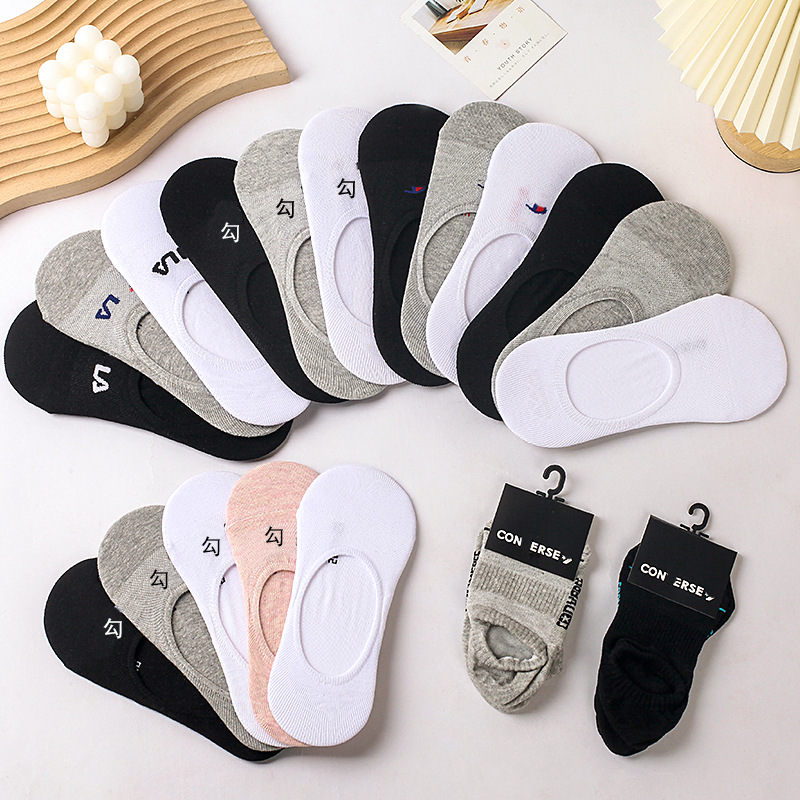 Boat Socks Women's Silicone Non-slip and Men's Invisible Socks Shallow Top Socks Summer Thin Mesh Hook Trendy Brand Women's Socks