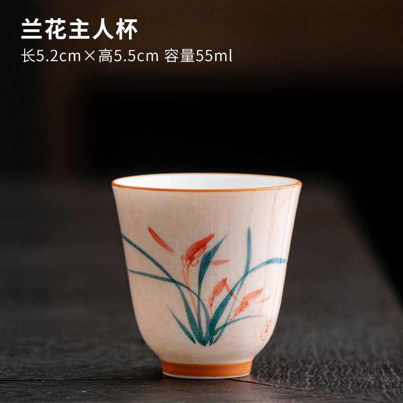 手描き満彩粉彩女性高颜値主人杯陶磁器釉薬下彩茶杯家庭用品茗杯個人専用|undefined