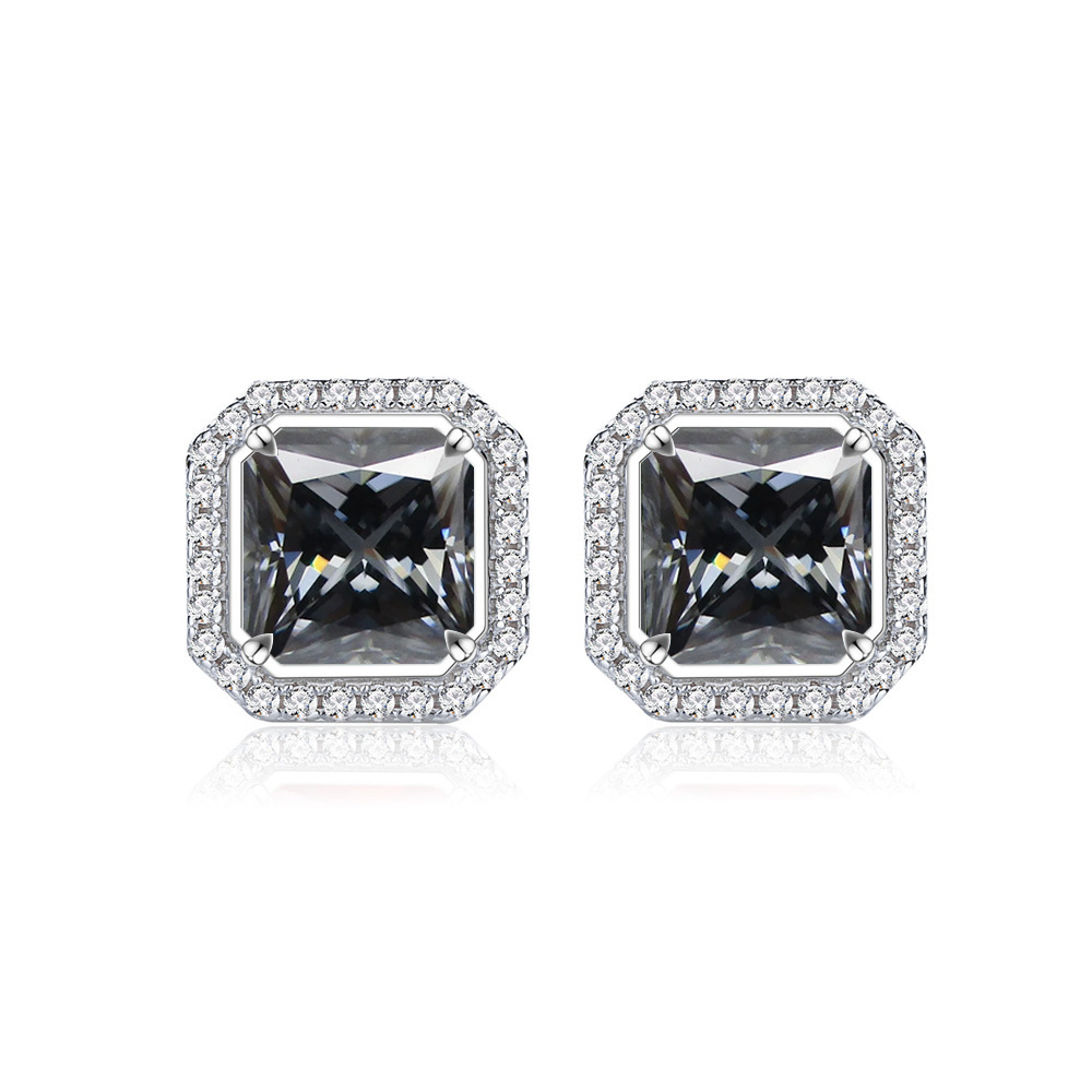 Princess 2CTX2pcs pernos de piedra de moissanita con certificado GRA se pueden probar lápiz de perforación azul verde rosa pernos de plata