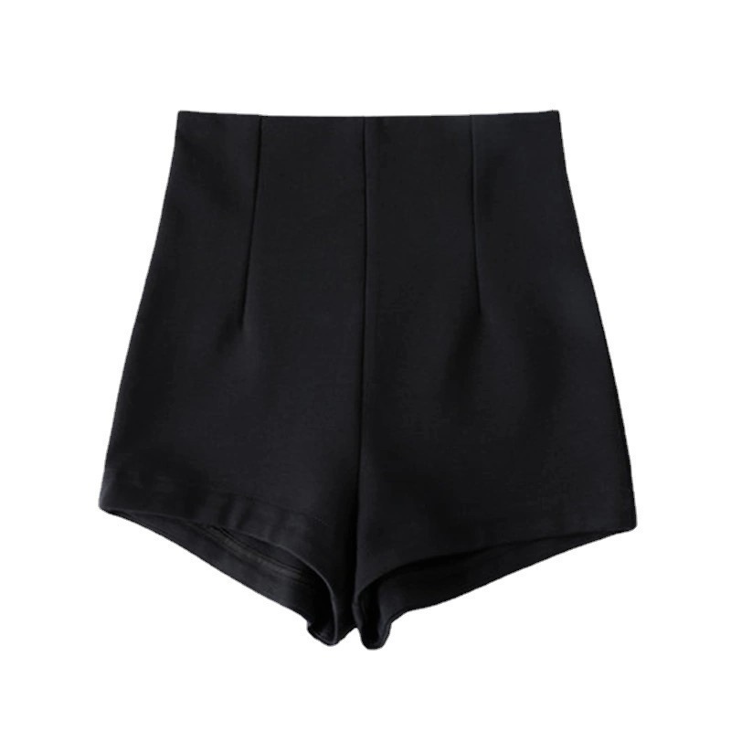 Junjun Eva ハイウエスト スリムソース スーツ パンツ タイトなお腹コントロール アウター ショーツ レギンス レディース 2色 万能 白黒|undefined