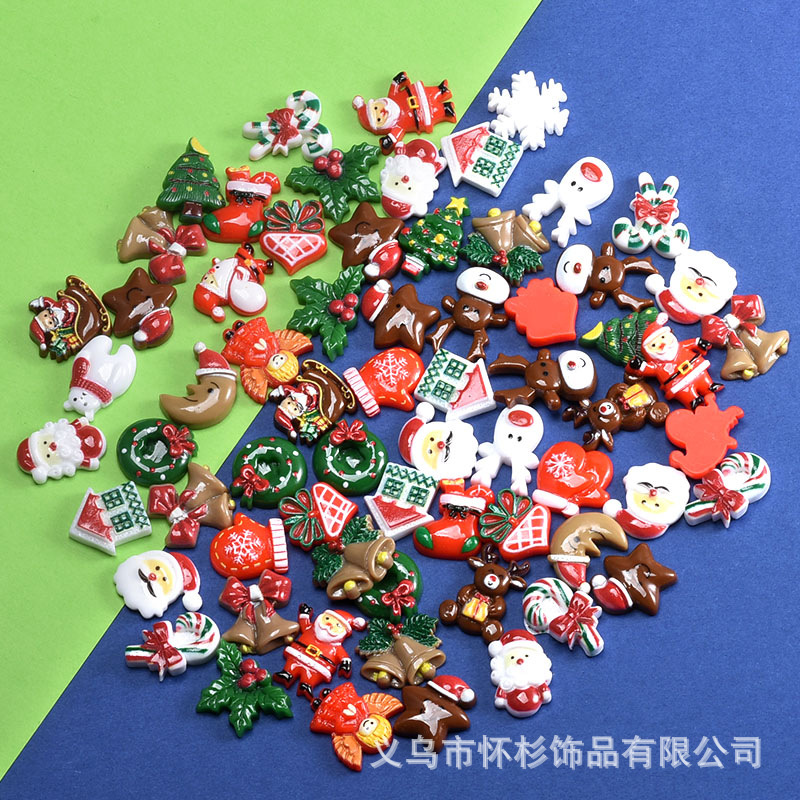 クリスマス樹脂パッチdiy材料クリームゴム携帯ケースヘアピンアクセサリー装飾雪花手作り滴ゴム部品