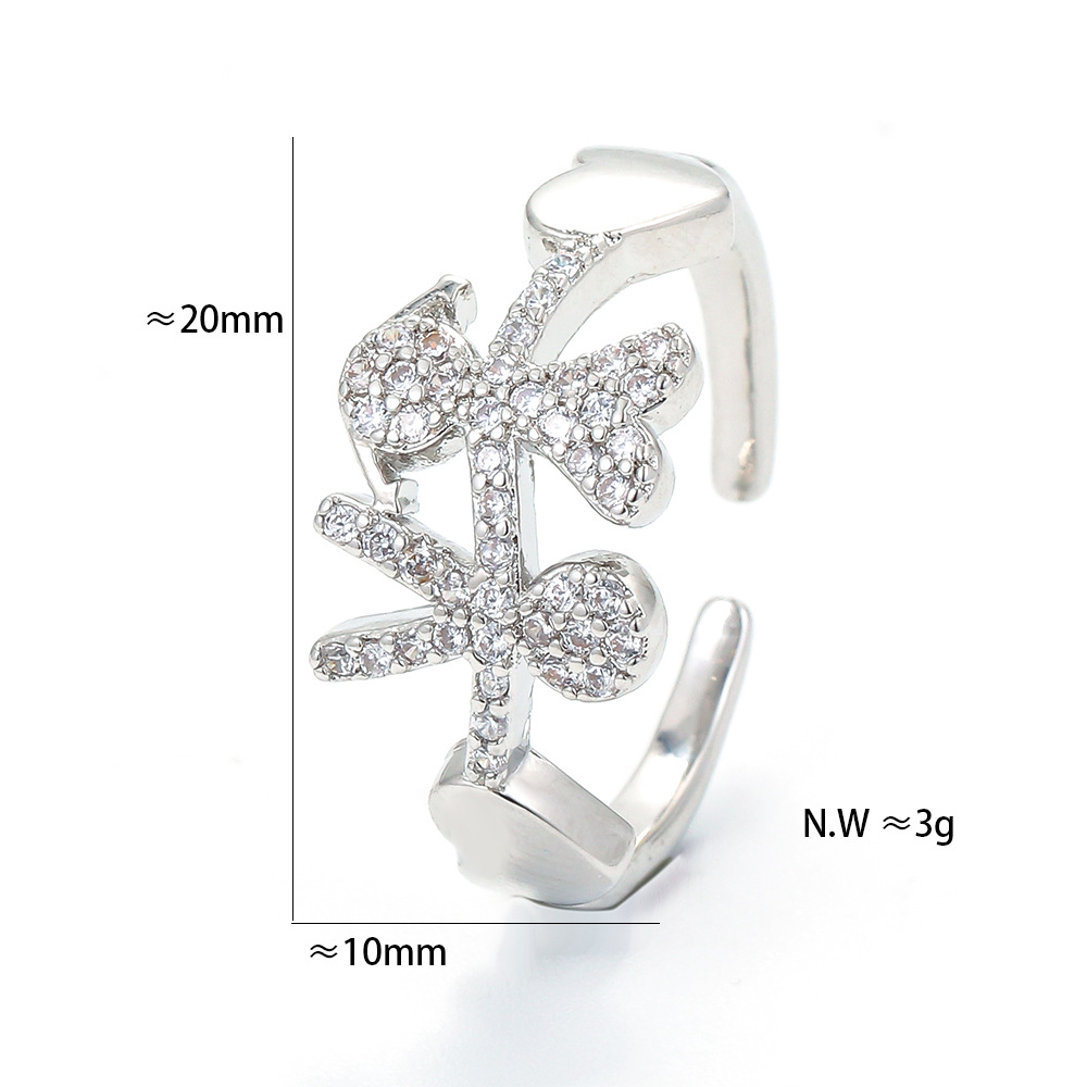 10g Weight Zircon Inlay Material European And American Personality Retro Micro-inlaid Zircon Copper Ring