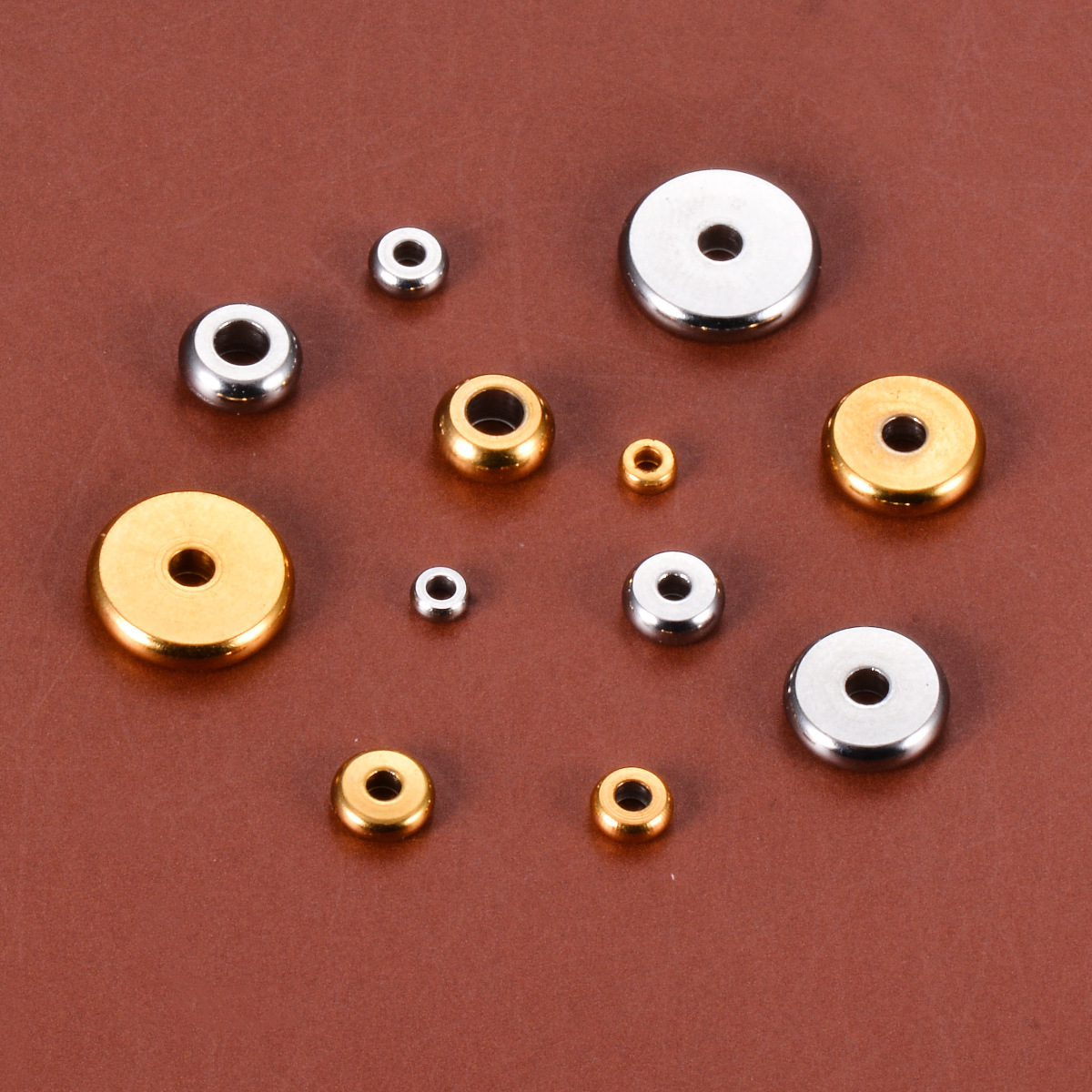 Vacation, Simple Style Style 50 PCS/Package 304 Stainless Steel Solid Color DIY Jewelry Accessories Beads
