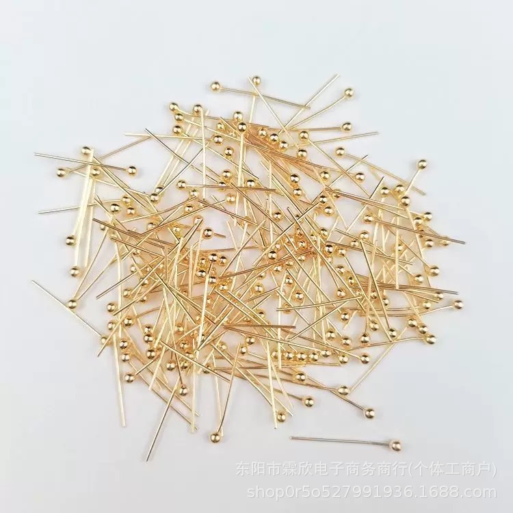 Ball Needle DIY Color-Preserving Copper Plated Round Head Needle Earrings Bracelet Jewelry Handmade Beading Material Connection Accessories