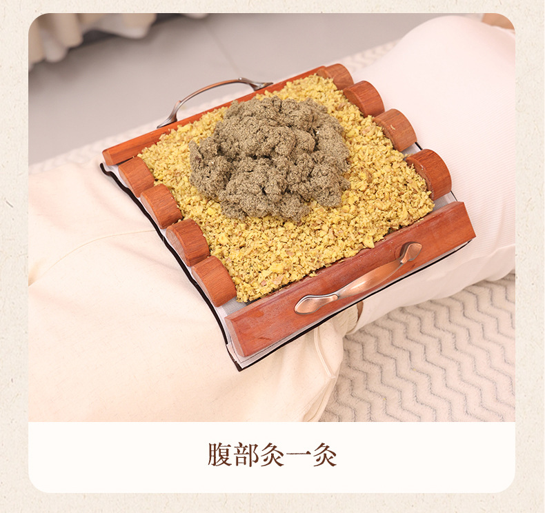 Du Mai Moxibustion Dragon Bone Tool Rosewood Spine Ginger Moxa Pad Back Fire Dragon Therapy in use