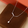 Necklace with tassels, advanced pendant, chain for key bag , jewelry, silver 925 sample, light luxury style, internet celebrity
