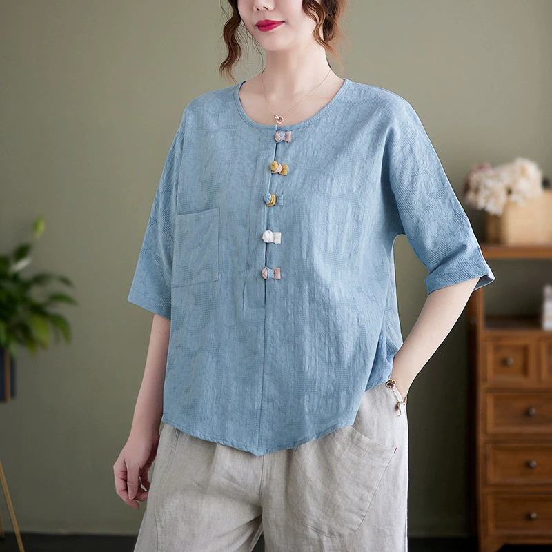 Retro thin summer T-shirt, with short sleeve