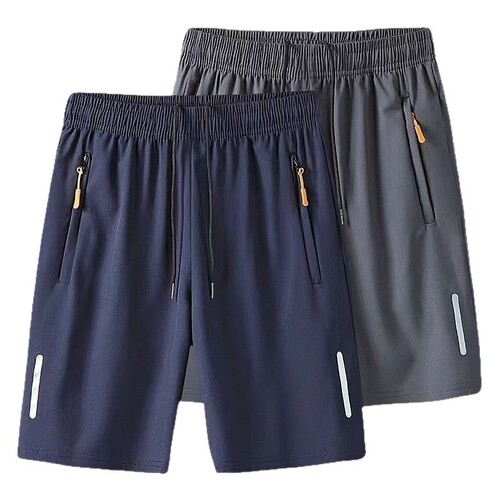 New summer men's shorts, thin ice silk quick-drying shorts, men's sports quarter shorts, loose breathable beach pants