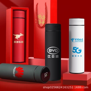 不锈钢保温杯304智能测温温度显示杯商务广告礼品杯刻字印制logo
