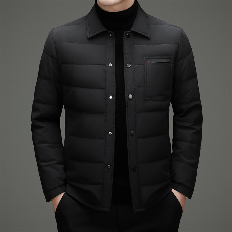 High-End Men's Lightweight Goose down Jacket Winter Middle-Aged Dad Casual Simple Lapel New National Standard 90 down Warm Coat High-End Men's Lightweight Goose down Jacket Winter Middle-Aged Dad Casual Simple Lapel New National Standard 90 down Warm Coat