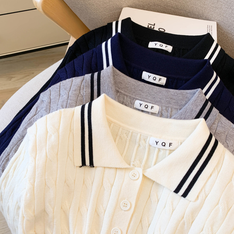 Damen Strickpullover Mit Polokragen Für Den Lässigen Herbst-look_voghion.com