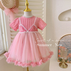 Girls summer princess dress 2023 new little girl Korean dress children's wear sweet gauze skirt dress