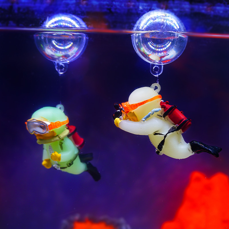 Azul grasa buzo acuario colgante pecera paisaje decoración pequeña decoración sumergido flotante buzo