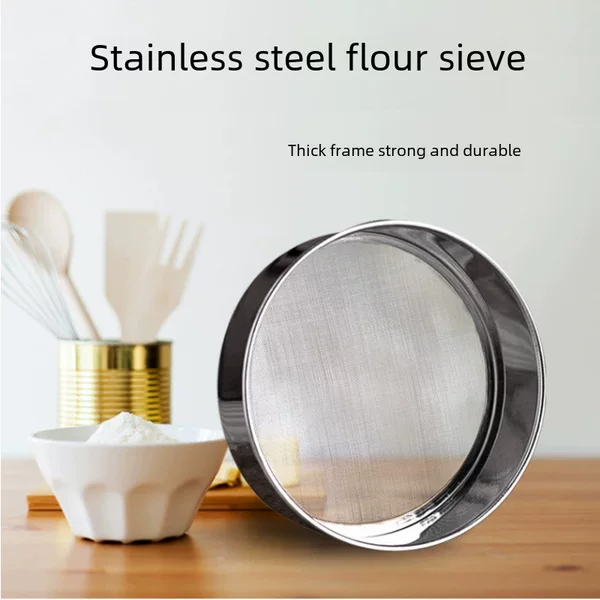 Thickened stainless steel 40 mesh bottom mesh powder sieve rice sieve 10CM ~ 21CM fine powder sieve baking sieve kitchen tools
