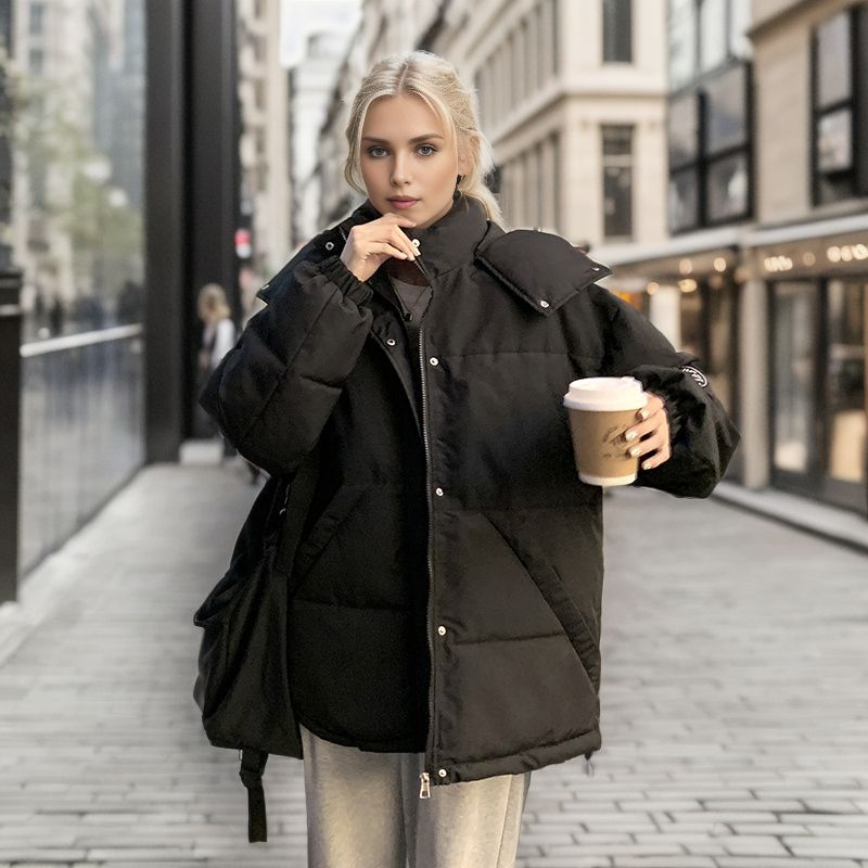 Warme Jacken für Damen sind beliebt bei übergroßen Overalls und locker geschnittenen, baumwollgefütterten Jacken_voghion.com