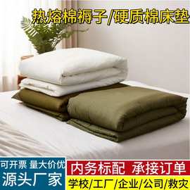 单位白褥子制式01军绿床垫热熔棉褥防潮棉垫宿舍单人褥消防蓝床垫