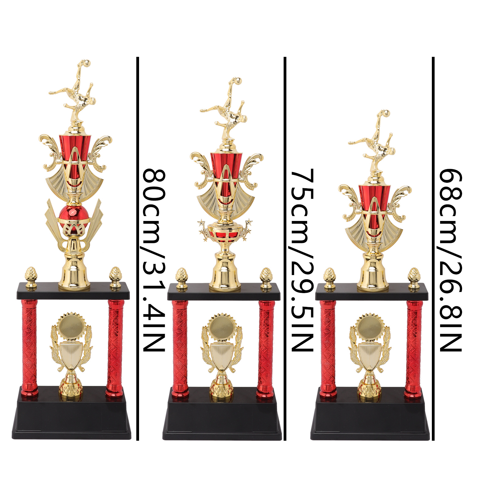 Trofeos personalizados para competiciones de fútbol, artes marciales infantiles, danza y taekwondo; producción y venta al por mayor de pequeños trofeos de plástico para fines conmemorativos.