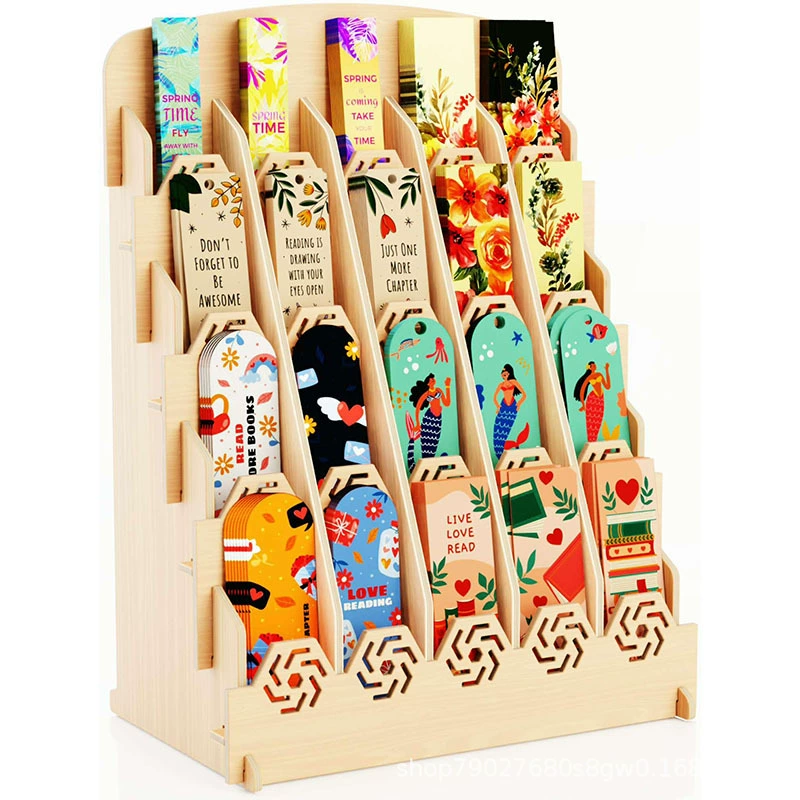 Деревянная подставка для закладок, держатель для открыток и поздравительных карточек, простая полка для хранения, лестница для стикеров и карт, коробка для хранения