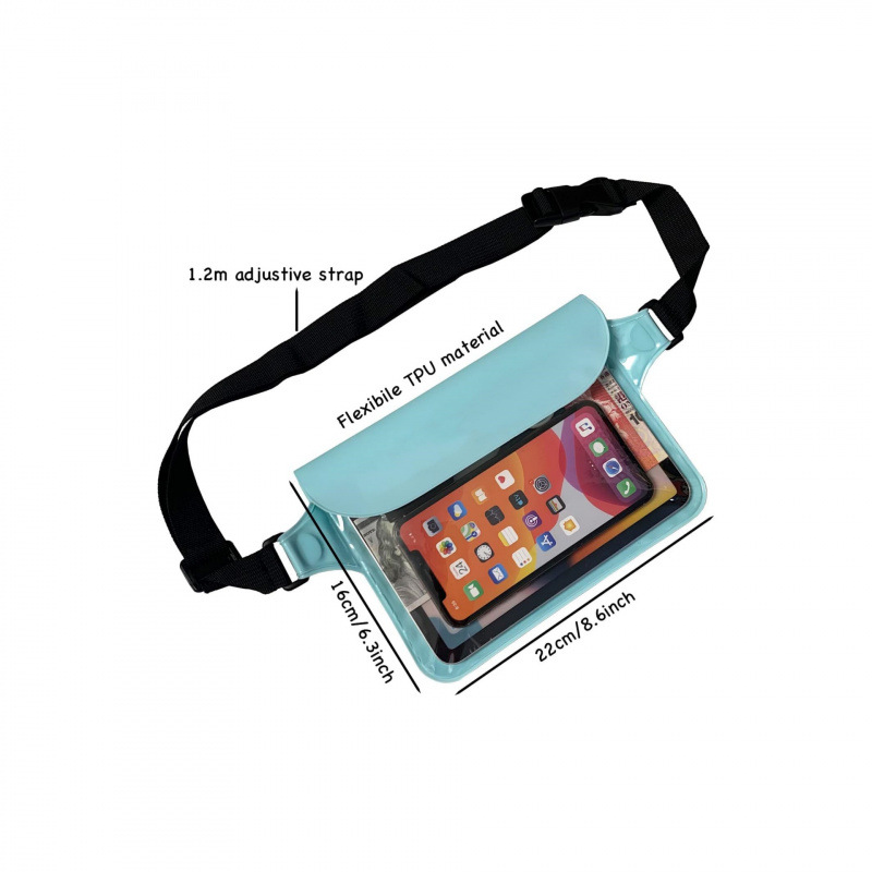 Transfronterizos nueva playa de pvc bolsa impermeable al aire libre rafting celular bolsas de mezcla sellado transparente natación IPX8