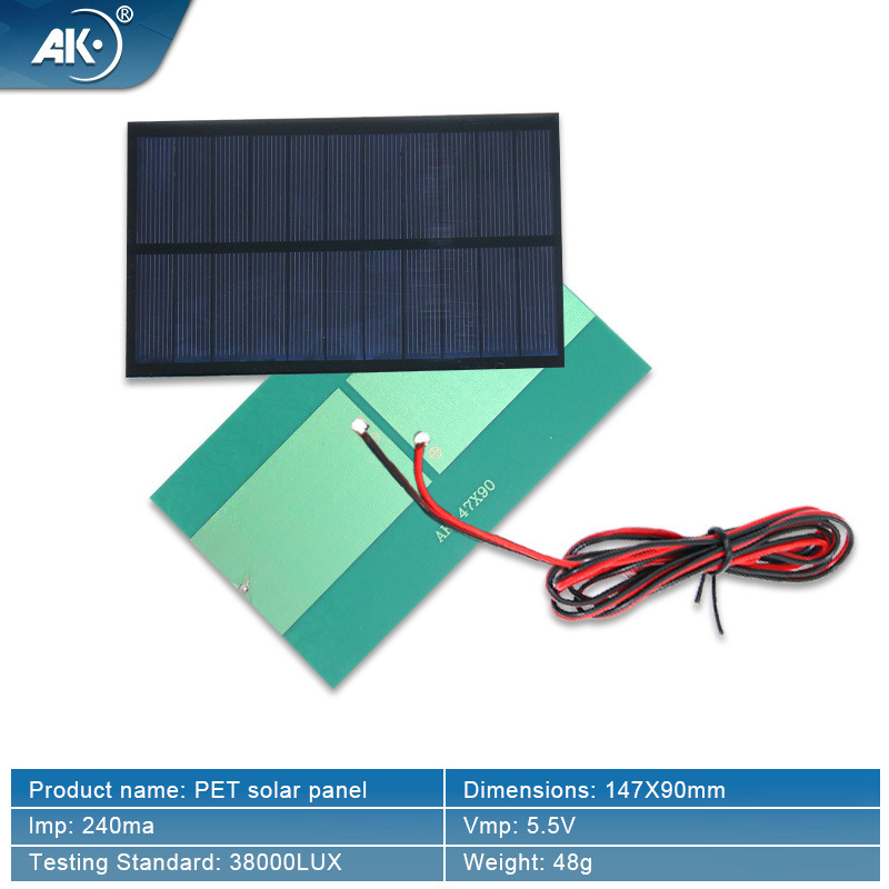 Солнечная панель AK PET 147x90мм 5.5V 240mA