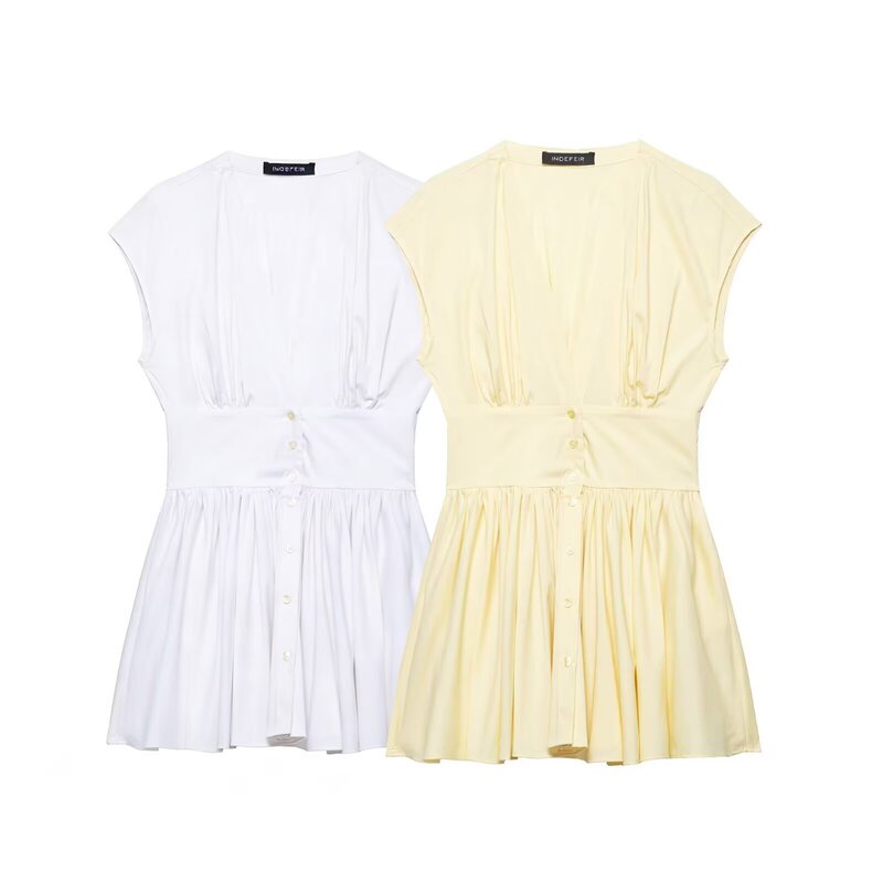 Foreign Trade Wholesale Spring New European and American Style Poplin Mini Dress 4661348725 Foreign Trade Wholesale Spring New European and American Style Poplin Mini Dress 4661348725