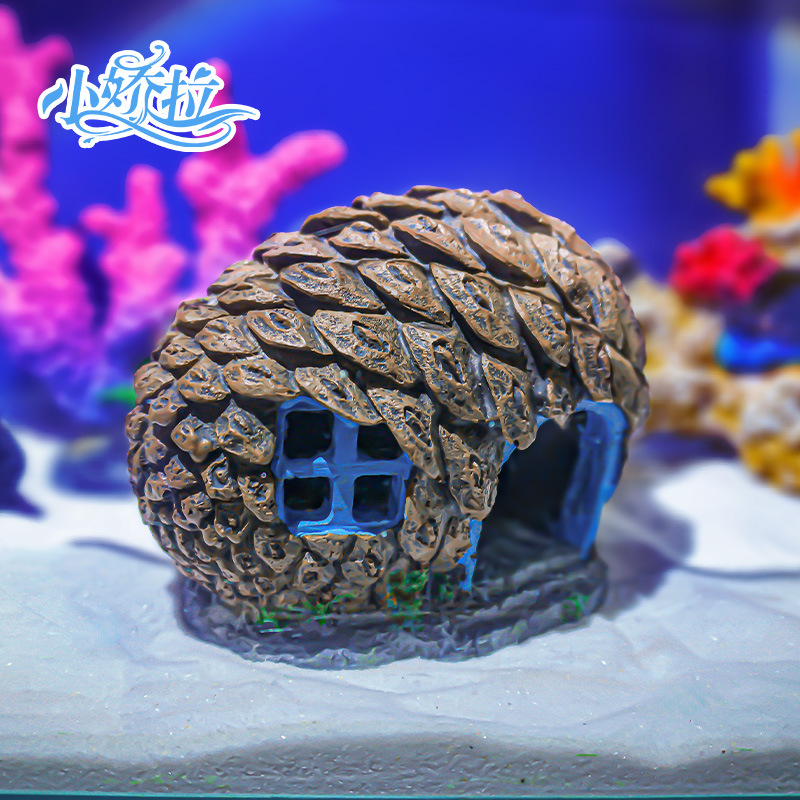 Adorno de Paisajismo para Peceras, Diseño de Piña, Escondite para Reptiles y Hámsteres, Decoración Personalizada para Acuarios, Éxito de Ventas en Xiaohongshu