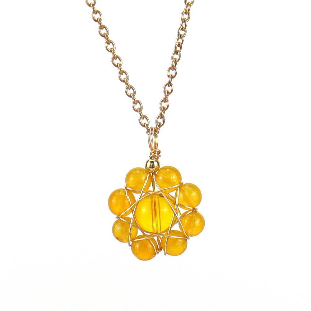 Simple Style Flower Crystal Handmade Pendant Necklace 1 Piece