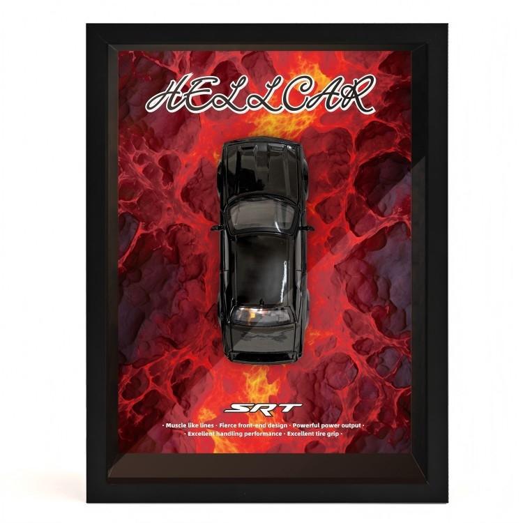 Pintura colgante tridimensional, modelo de coche de aleación, decoración exquisita de alta gama, decoración de pared para el hogar, decoración de modelo de regalo para niño con luz, transfronterizo