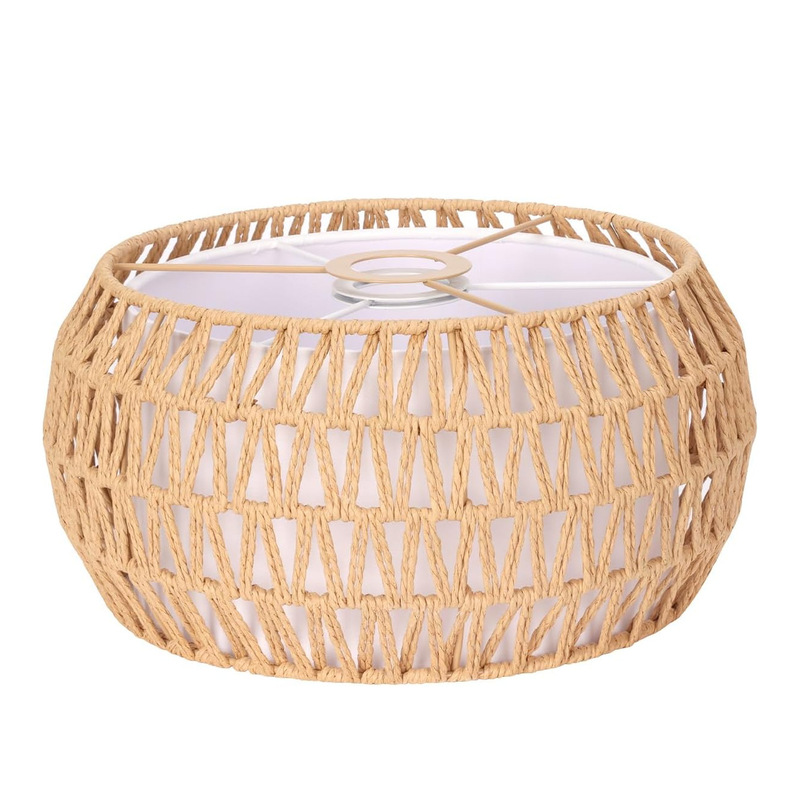 New woven fabric lampshade with rope detailing for study, bedroom, floor lamp, homestay, restaurant, bar counter, and chandelier New woven fabric lampshade with rope detailing for study, bedroom, floor lamp, homestay, restaurant, bar counter, and chandelier