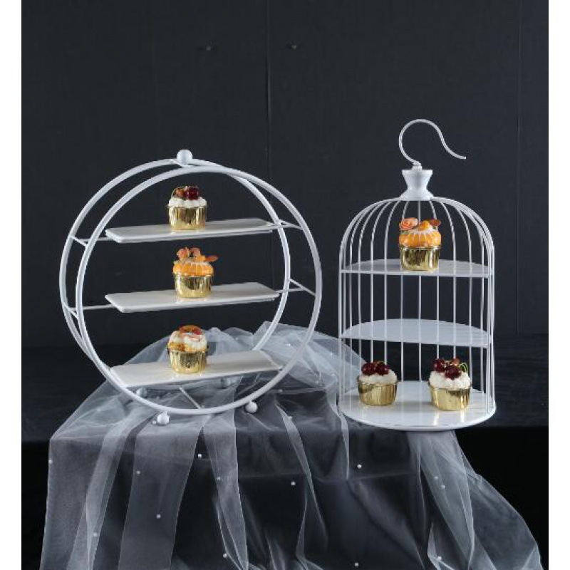 Estante de bocadillos de estilo europeo, tabla de postres, estante de exhibición, adornos de hierro forjado, estante de pastel de boda, set de 12 piezas image 7