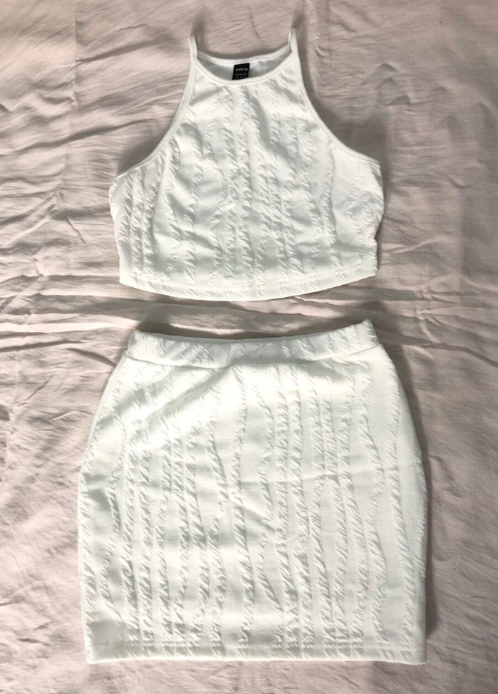 Women's Solid Color Two-Piece Backless Bikini Set Bodycon Beach Dress Sexy Summer Outfit Versatile Two-Piece Style_ecoleips.com