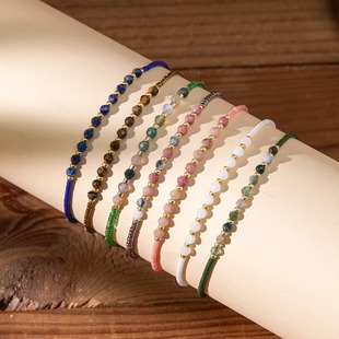 Cross-Border Hot Selling Bohemian Hand-Woven Natural Stone Bracelet Beaded Fresh and Fashionable Colorful Rice Bead Jewelry