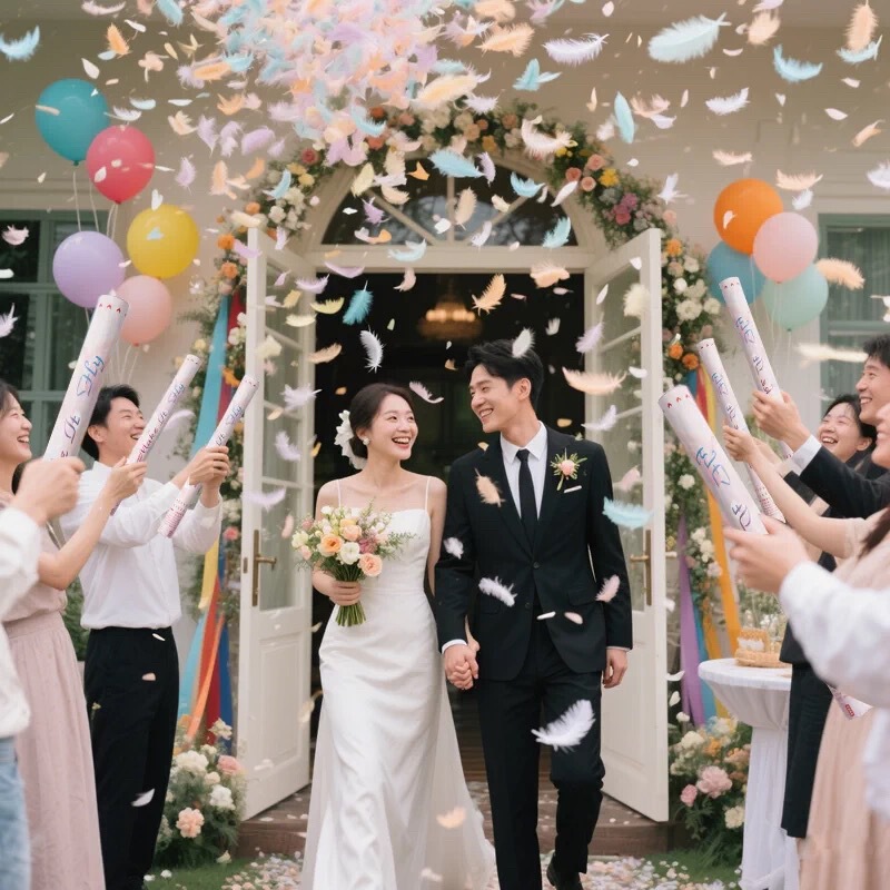 銀リボンの礼砲結婚の礼儀の筒の銀色のリボンの流星の雨の礼儀の筒の結婚式の結婚祝いの雰囲気の道具の礼砲|undefined
