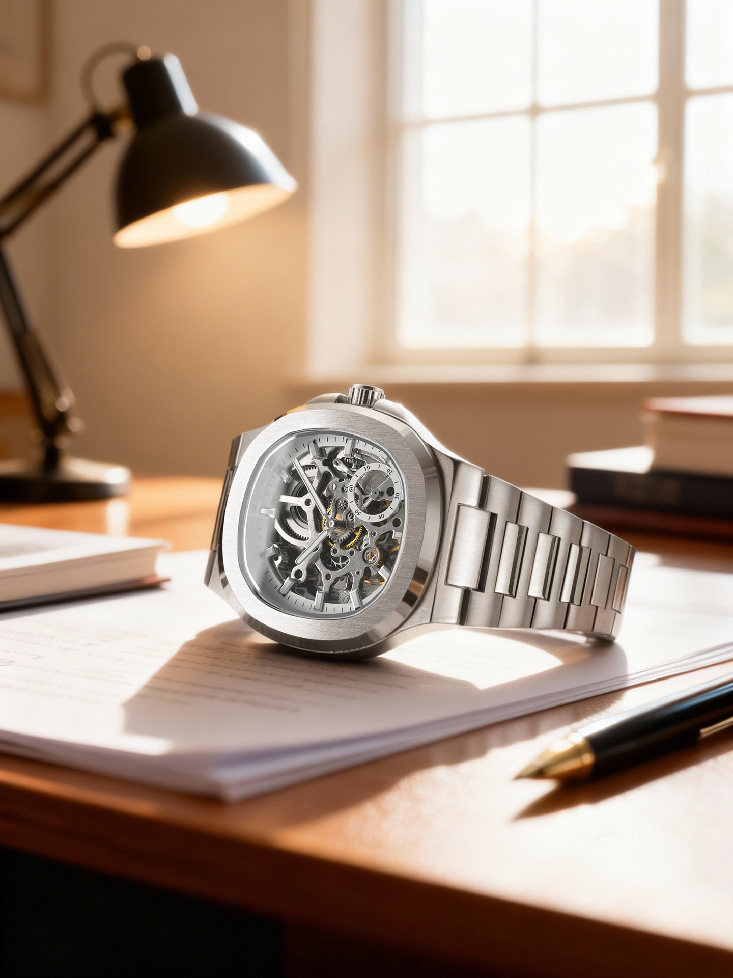 Men's Automatic Mechanical Watch European Style Hollow Design_voghion.com