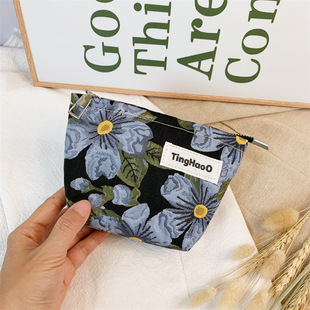 Original Design Fabric Flower Makeup Women's Bag Skin Care Product Cosmetics Bag Portable Travel Outing Toiletry Bag Large Capacity