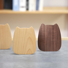 ins bookend desktop wooden bookend cat face creative cute bookend triangle bookend wholesale creative bookend