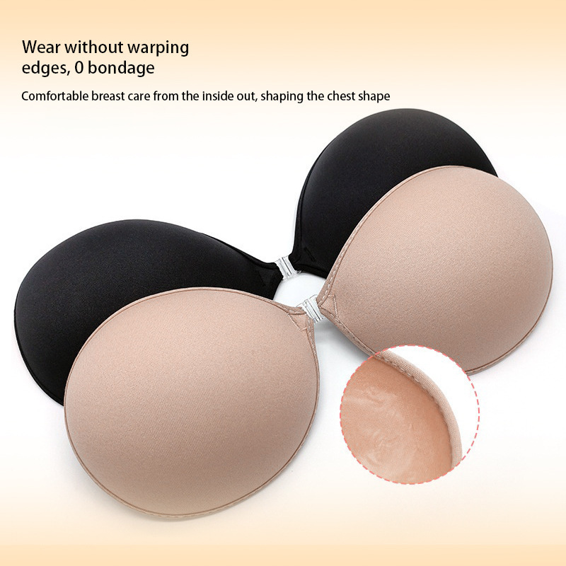 Seamless Round Cup Bra Without Underwire, Strapless, Invisible, Push-Up, Breathable, High Support, One-Piece Lingerie for Wedding Dresses, Women