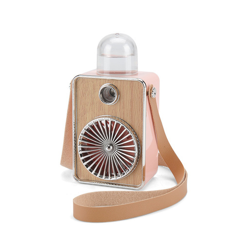 New Retro Spray Cooling Fan Colorful Lamp Multifunctional Handheld Outdoor Portable Halter Mini Small Fan Factory