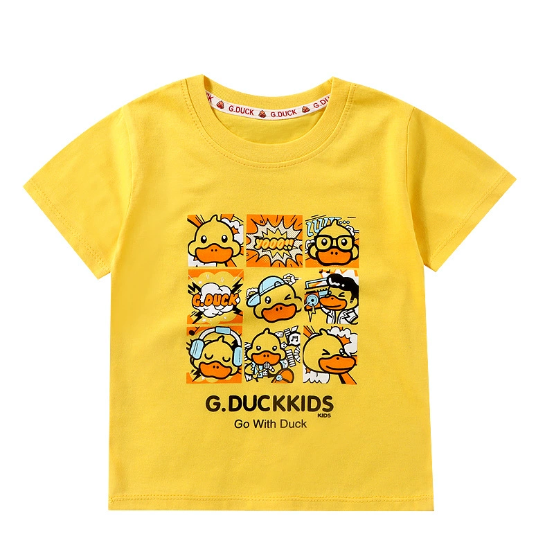 B.Duck, летняя детская хлопковая тонкая футболка для мужчин и женщин для отдыха, летняя одежда, с коротким рукавом, детская одежда