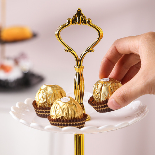 Three-layer fruit plate creative European-style living room household multi-layer afternoon tea snack plate candy snack cake snack stand
