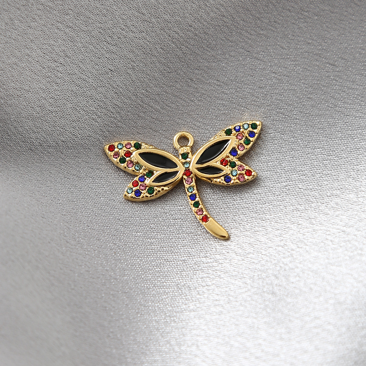 4g Weight Pendant Jewelry Making Type 20 * 27mm Jewelry Making Size Zircon Inlay Material Jewelry Accessories Classification 304 Stainless Steel Material Dragonfly Pattern All Seasons Season Plating Design Elegant, Glam Style 20 * 27mm 304 Stainless Steel Zircon Dragonfly Pendant Jewelry Accessories 4