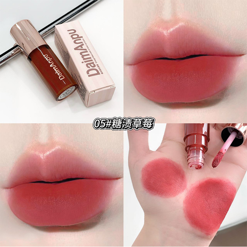 Daimanpu naranja brillante bloqueo crema labial suave niebla mate seda de desarrollo de color leche no seco maquillaje transfronterizo coreano