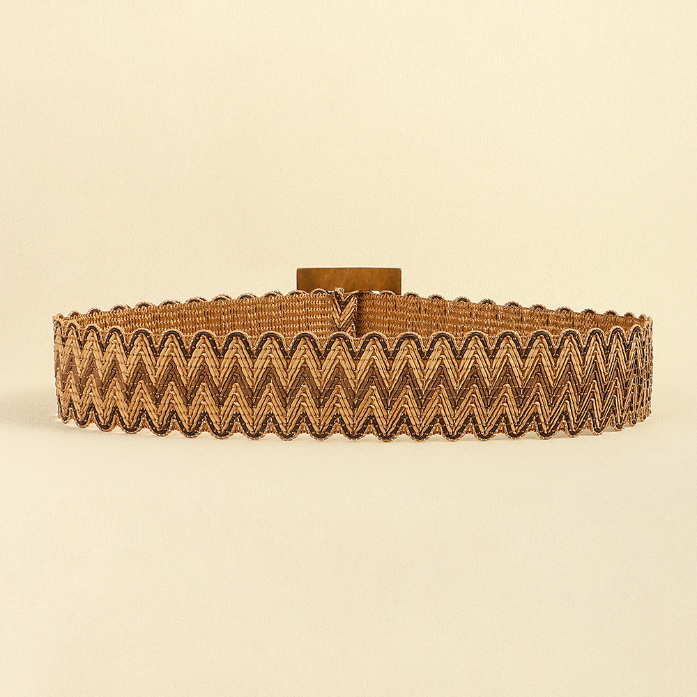 Casual Stripe Straw Woven Belt Women's Woven Belts display picture 2