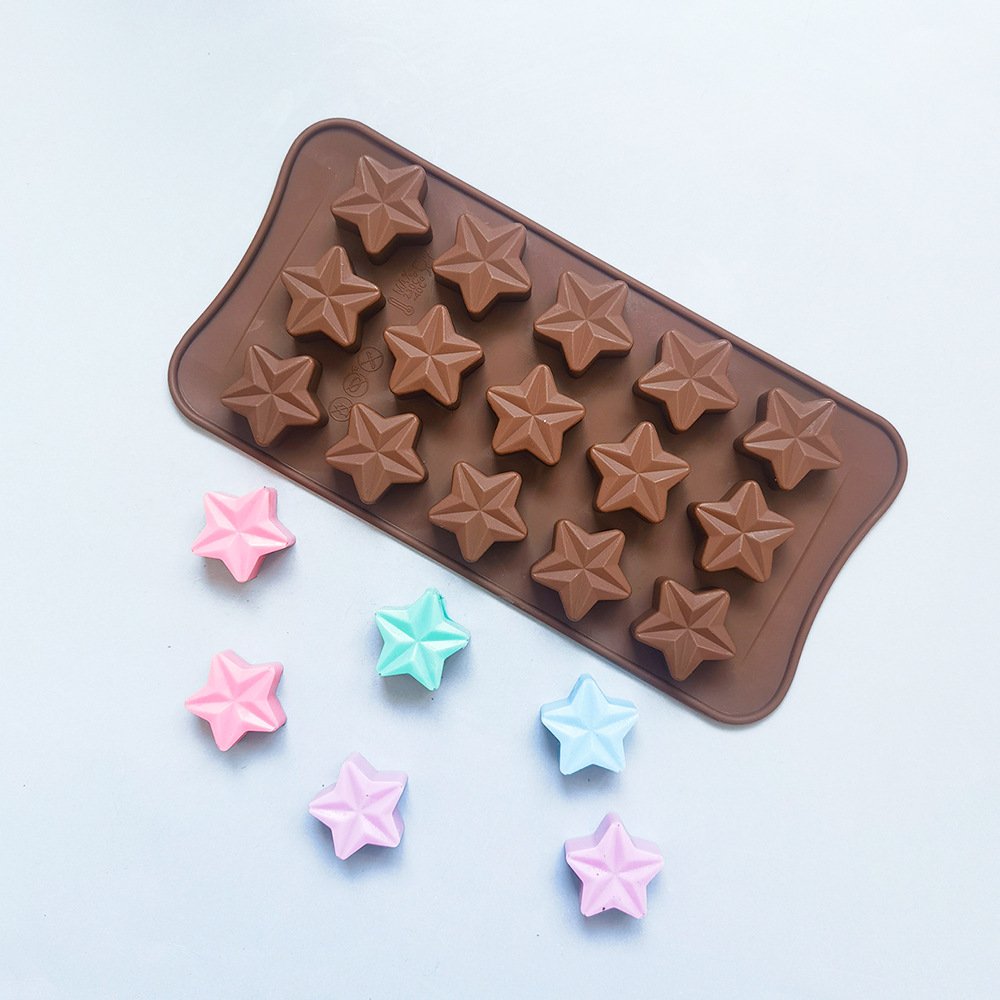 Silicone 15 copos de chocolate de pentagrama 531 pasteles horneados galletas muffins molde de pasteles postres herramientas de cocina