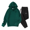 Dark green clothes + black pants, black label