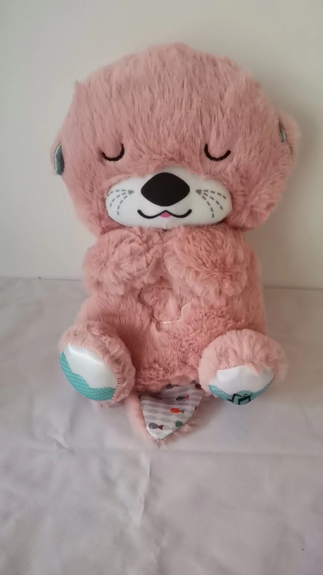 Respirando Oso Pequeña nutria Muñeca de peluche Bebé Consolando Acompañamiento Muñeca Apacigua Música Muñeca Educación temprana Regalo