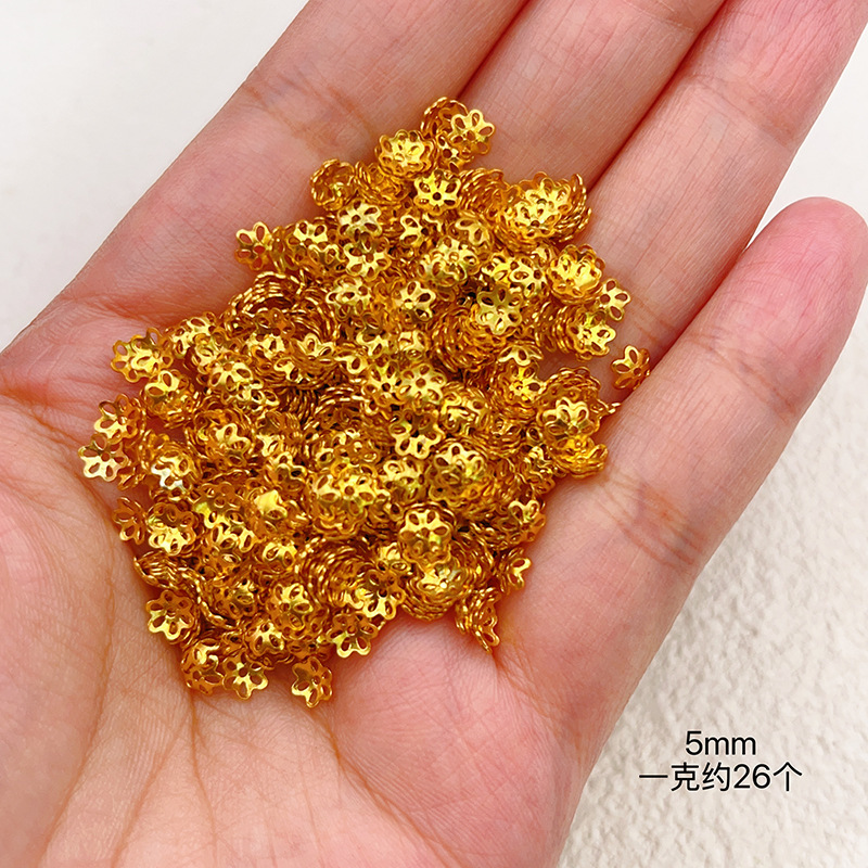 按克称S925银镀24K金花托手链项链串饰diy配件手工隔珠半成品|undefined