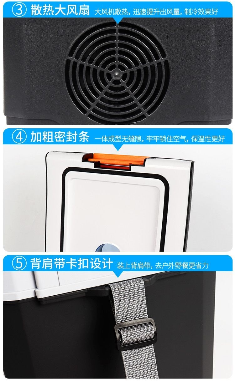 Car refrigerator for both car and home use, 12V/24V, suitable for trucks, cars, dormitories, and student housing, mini refrigeration unit