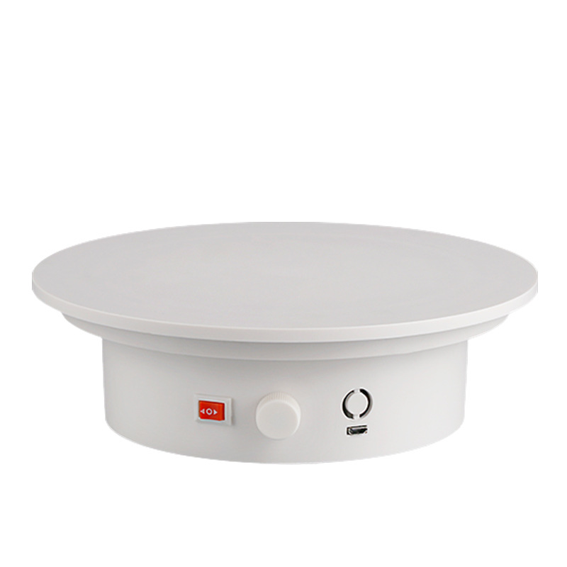 Placa giratoria eléctrica soporte de exhibición fotografía en vivo modelo de joyería pequeña soporte de exhibición mesa giratoria base recargable control de velocidad