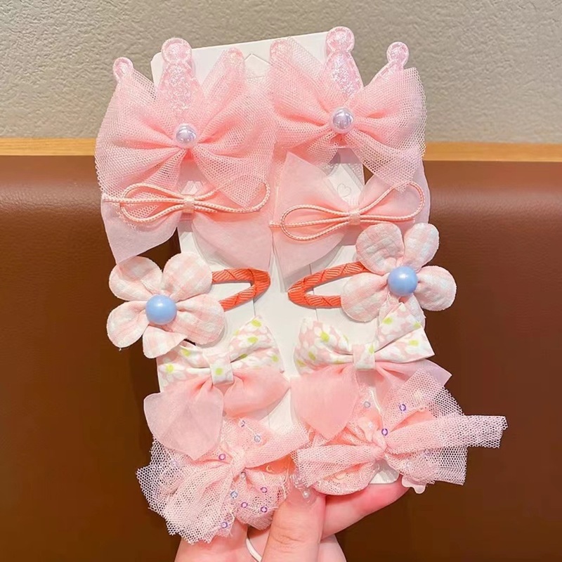 スーパーフェアリープリンセスリボンヘアピンセットベビーかわいい花ヘアバンド電子商取引生地子供用ヘアピン|undefined